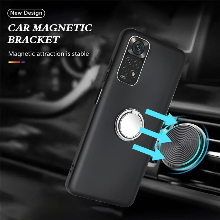 For Redmi Note 11 / Note 11S / Note 12S Matte Ring Holder TPU Phone Case