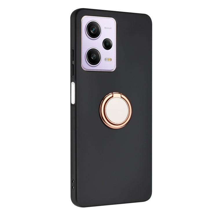 For Redmi Note 12 Pro 5G / Xiaomi Poco X5 Pro Matte Ring Holder TPU Phone Case