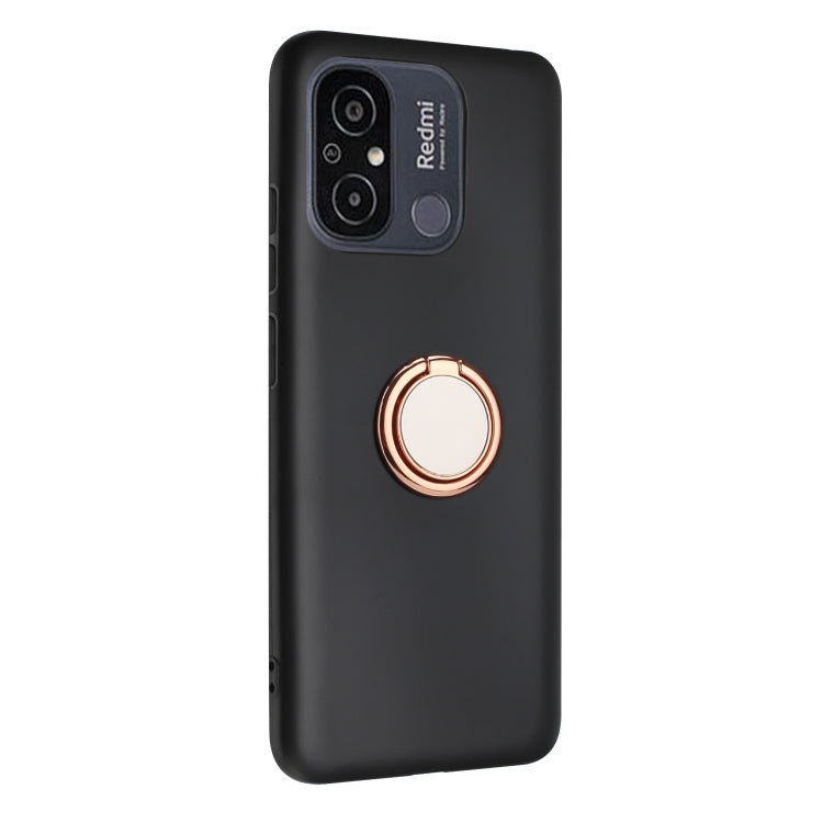 For Redmi 11A / 12C Matte Ring Holder TPU Phone Case