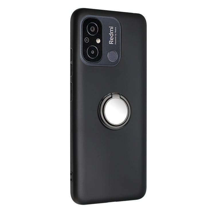 For Redmi 11A / 12C Matte Ring Holder TPU Phone Case