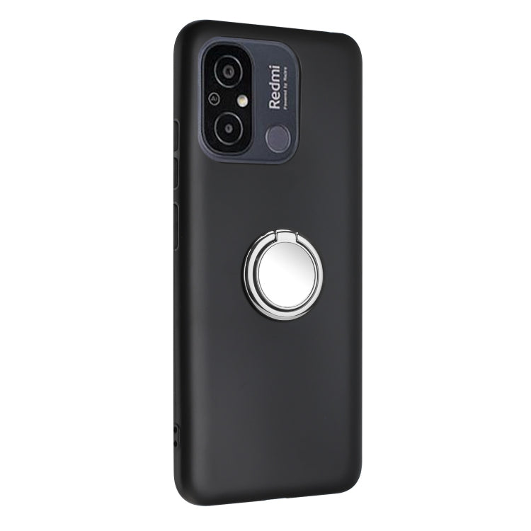 For Redmi 11A / 12C Matte Ring Holder TPU Phone Case