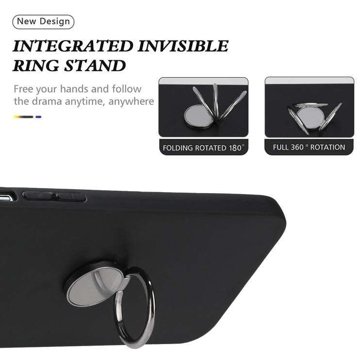 For Redmi Note 14 4G 164.84mm EU Version Matte Ring Holder TPU Phone Case