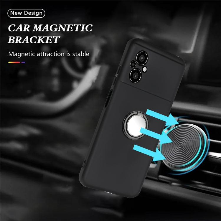 For Xiaomi Poco M4 5G Matte Ring Holder TPU Phone Case