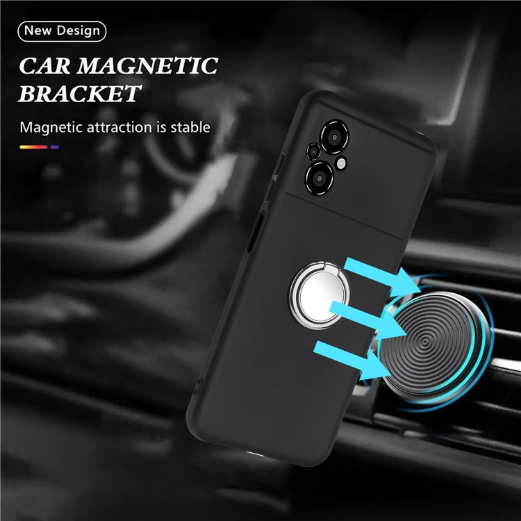 For Xiaomi Poco M4 5G Matte Ring Holder TPU Phone Case