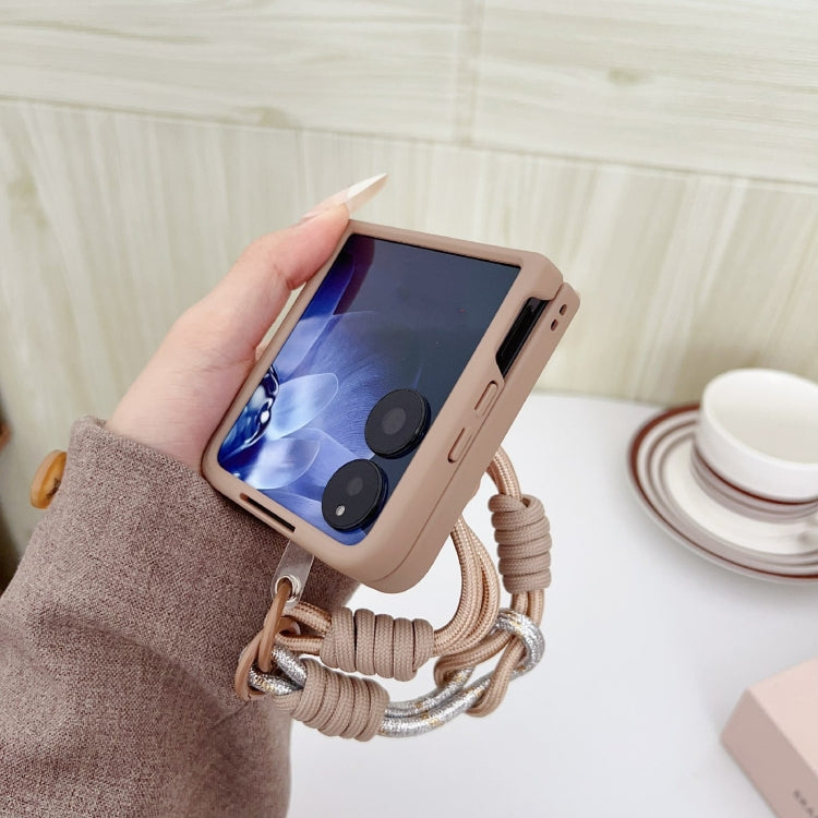 For Xiaomi Mix Flip Illusory Color Weaving Texture Phone Case with Color Strap