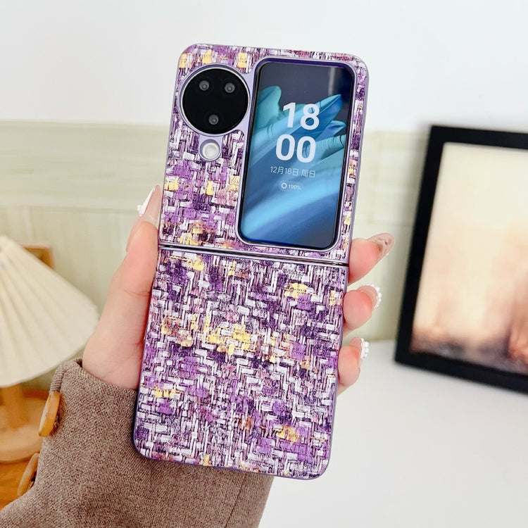 For OPPO Find N3 Flip Illusory Color Weaving Texture Phone Case