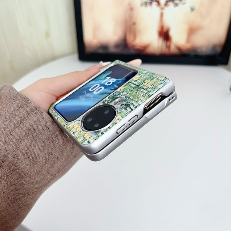 For OPPO Find N3 Flip Illusory Color Weaving Texture Phone Case