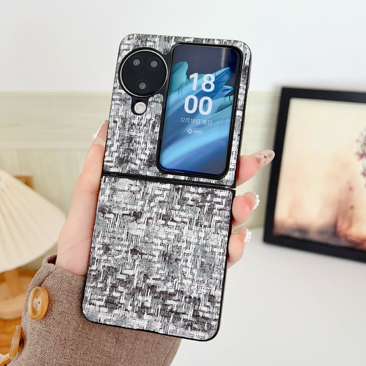 For OPPO Find N3 Flip Illusory Color Weaving Texture Phone Case