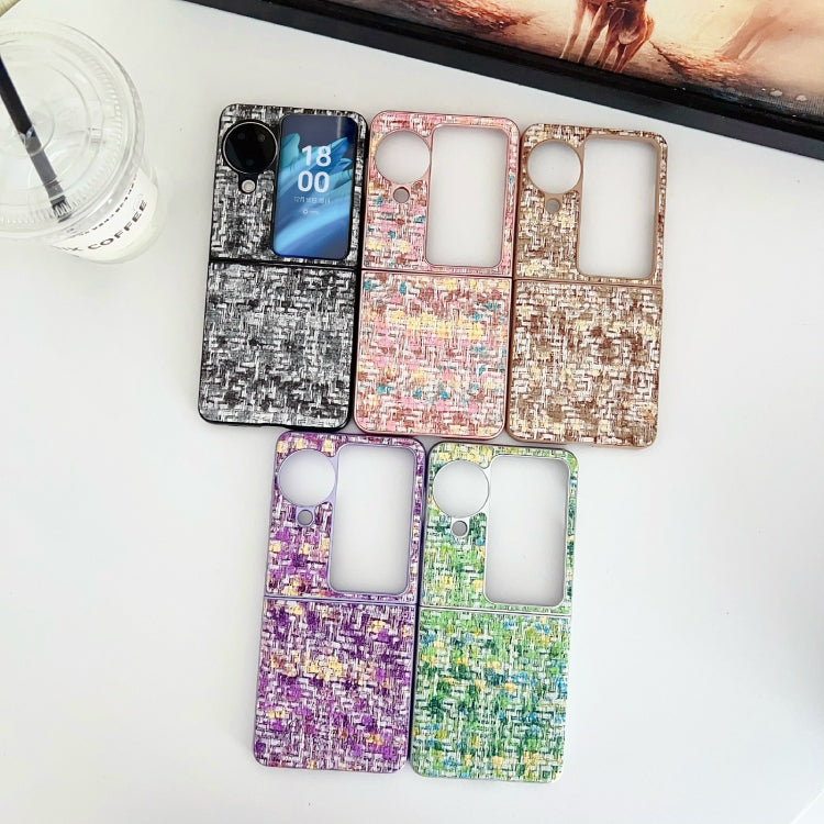 For OPPO Find N3 Flip Illusory Color Weaving Texture Phone Case