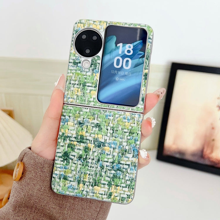 For OPPO Find N3 Flip Illusory Color Weaving Texture Phone Case