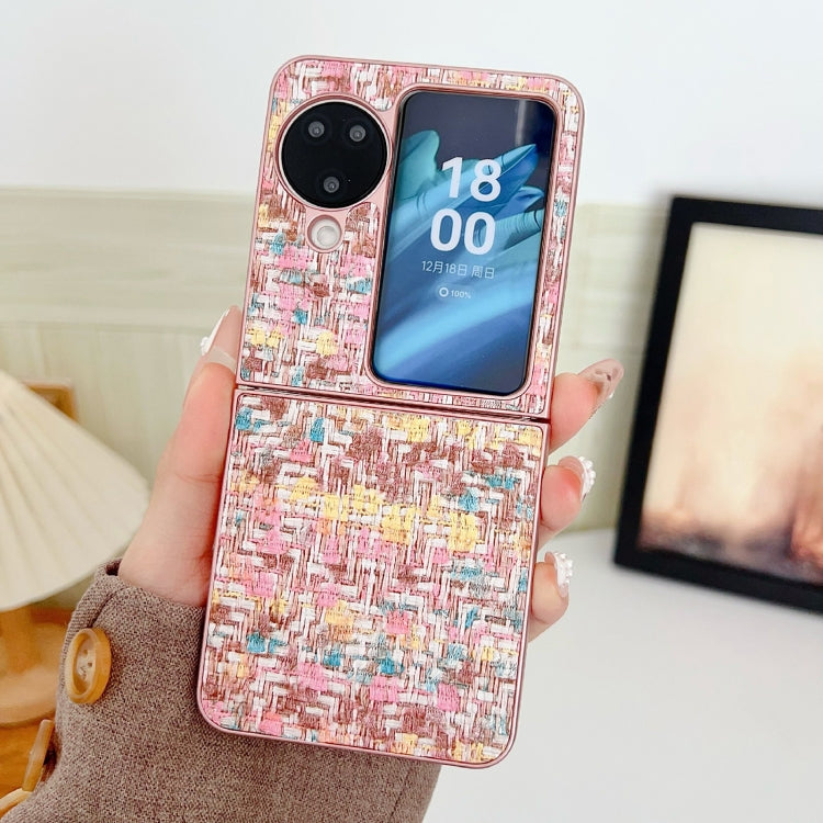 For OPPO Find N3 Flip Illusory Color Weaving Texture Phone Case