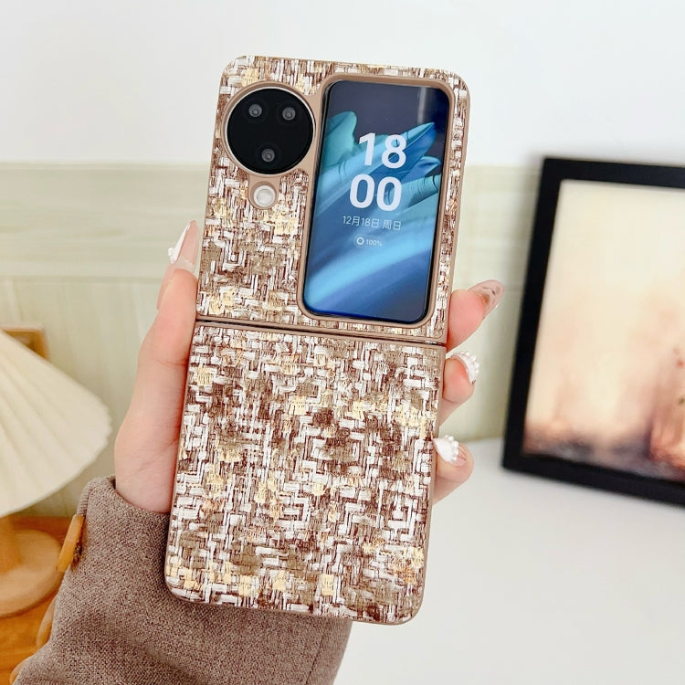 For OPPO Find N3 Flip Illusory Color Weaving Texture Phone Case