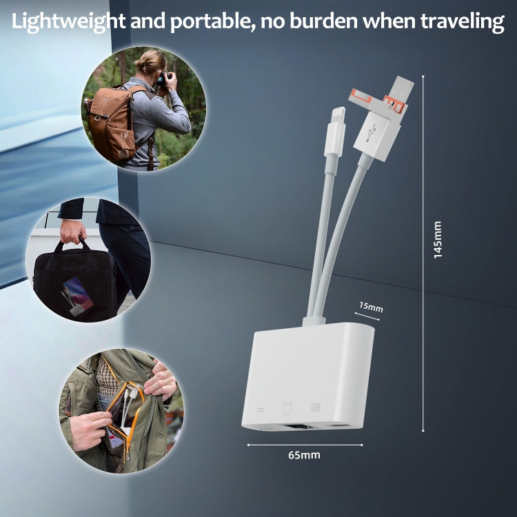 NK-107TL Pro USB-C / Type-C, 8 Pin, USB to 8 Pin, USB, RJ45 Multi-function Adapter - White