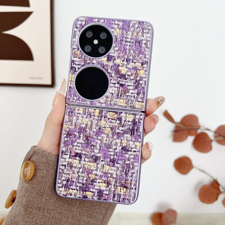 For Huawei P50 Pocket Illusory Color Weaving Texture Phone Case