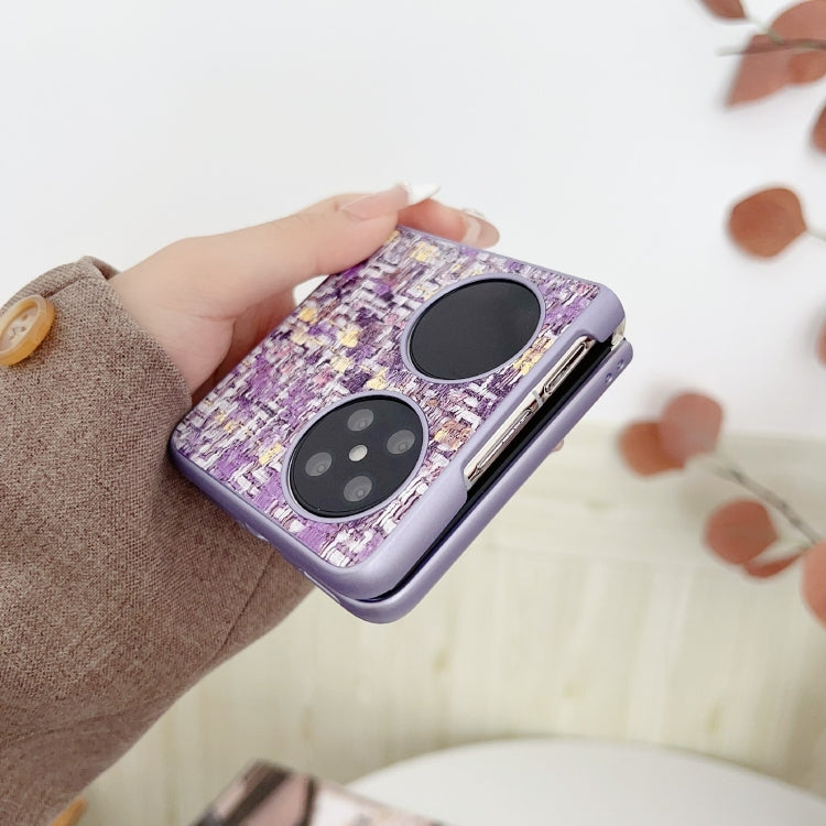 For Huawei P50 Pocket Illusory Color Weaving Texture Phone Case