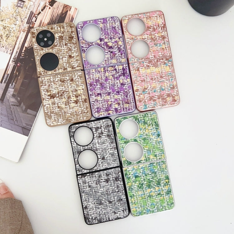 For Huawei P50 Pocket Illusory Color Weaving Texture Phone Case