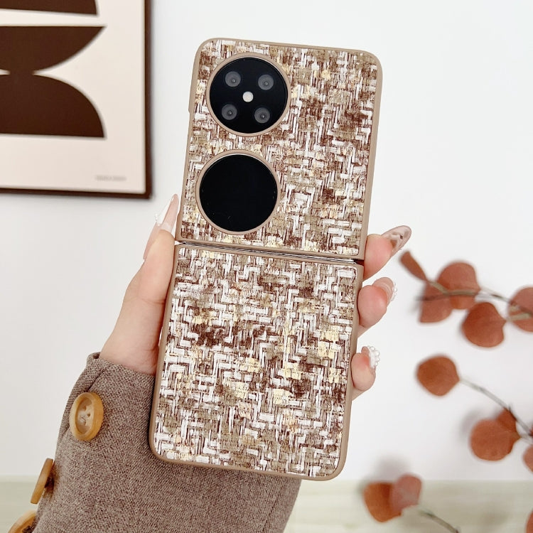 For Huawei P50 Pocket Illusory Color Weaving Texture Phone Case