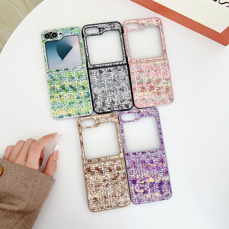 For Samsung Galaxy Z Flip5 Illusory Color Weaving Texture Phone Case
