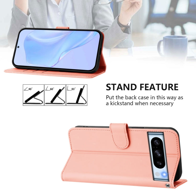 For Google Pixel 8 Pro Skin Feel Solid Color Leather Phone Case with Lanyard