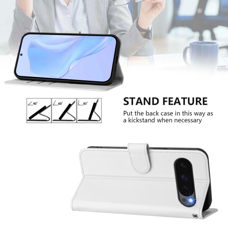 For Google Pixel 10 / 10 Pro Skin Feel Solid Color Leather Phone Case with Lanyard
