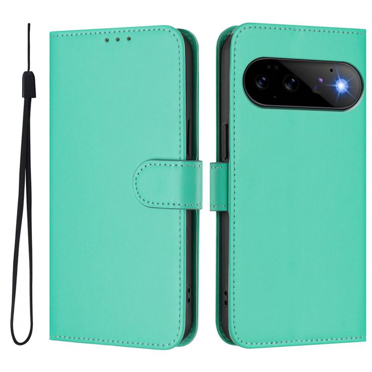 For Google Pixel 11 Pro / 11 Skin Feel Solid Color Leather Phone Case with Lanyard
