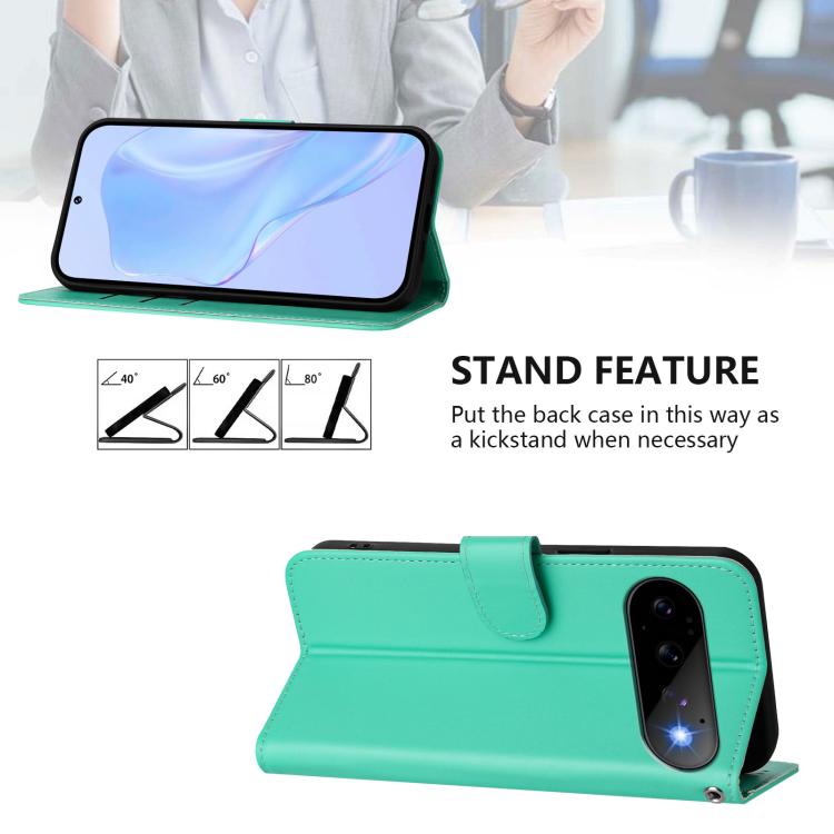 For Google Pixel 11 Pro / 11 Skin Feel Solid Color Leather Phone Case with Lanyard
