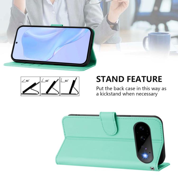For Google Pixel 11 Pro / 11 Skin Feel Solid Color Leather Phone Case with Lanyard