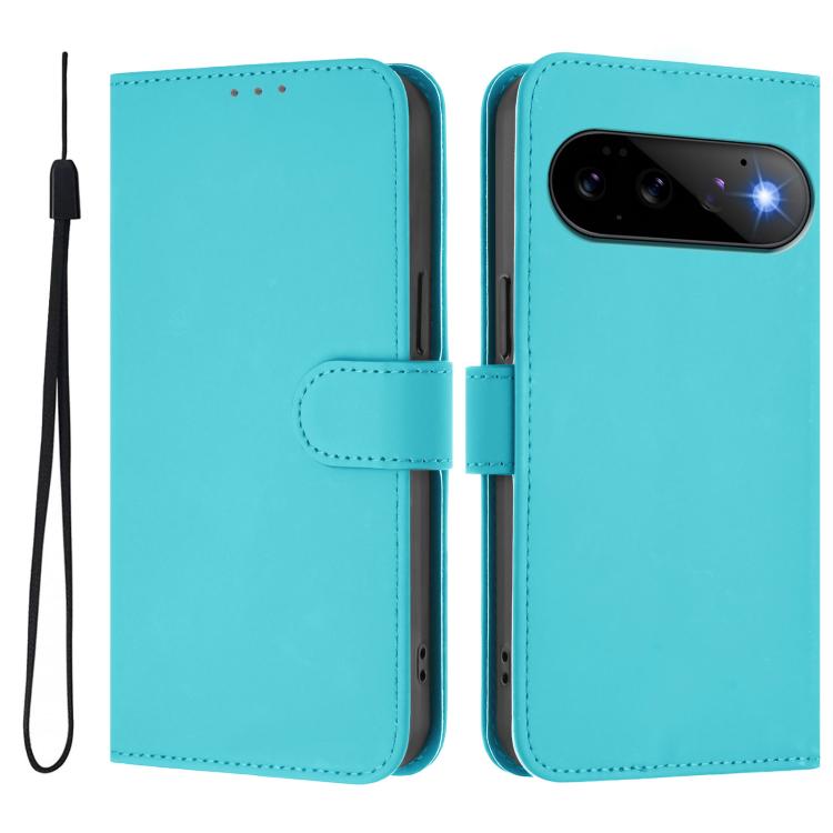 For Google Pixel 11 Pro / 11 Skin Feel Solid Color Leather Phone Case with Lanyard
