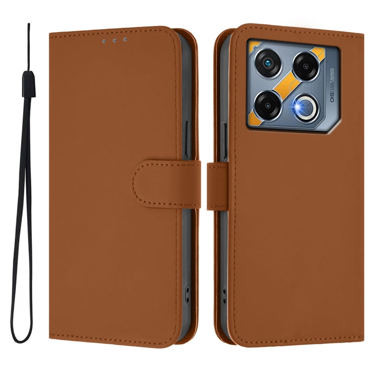 For Infinix GT 20 Pro 5G Skin Feel Solid Color Leather Phone Case with Lanyard
