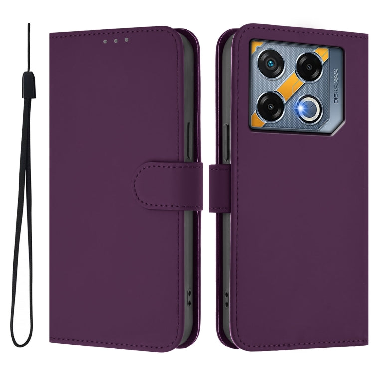 For Infinix GT 20 Pro 5G Skin Feel Solid Color Leather Phone Case with Lanyard