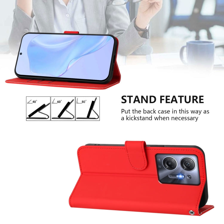 For Infinix Hot 30 5G Skin Feel Solid Color Leather Phone Case with Lanyard