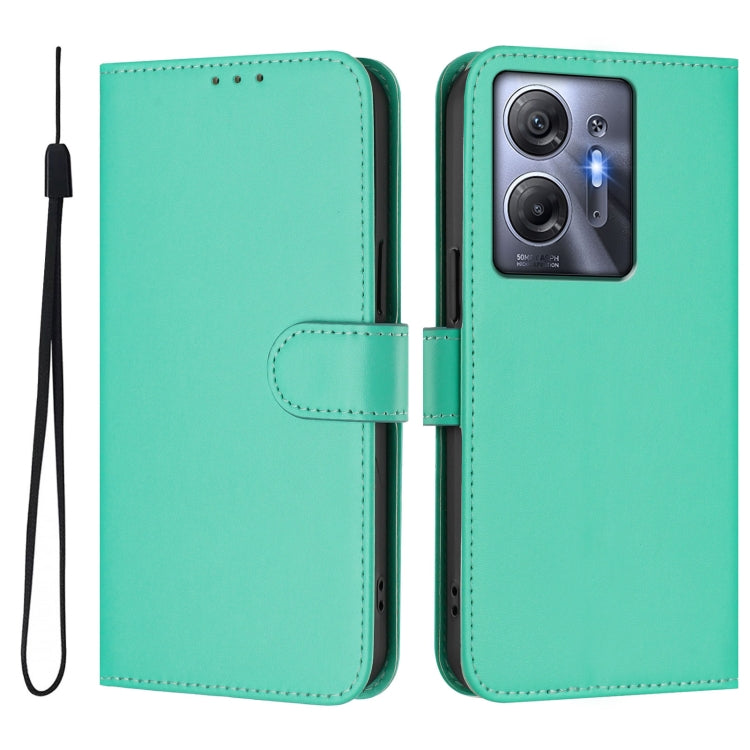 For Infinix Hot 30 5G Skin Feel Solid Color Leather Phone Case with Lanyard