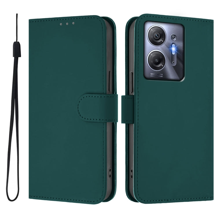 For Infinix Hot 30 5G Skin Feel Solid Color Leather Phone Case with Lanyard