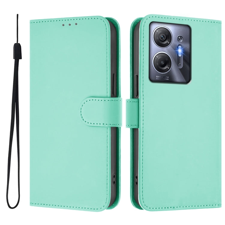 For Infinix Hot 30 5G Skin Feel Solid Color Leather Phone Case with Lanyard
