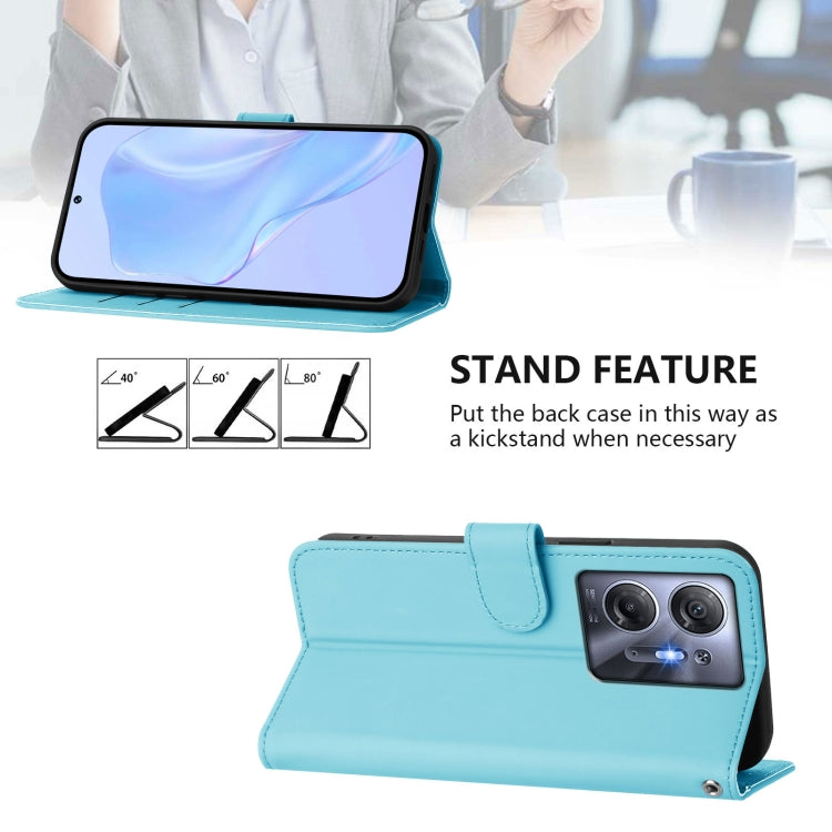 For Infinix Hot 30 5G Skin Feel Solid Color Leather Phone Case with Lanyard