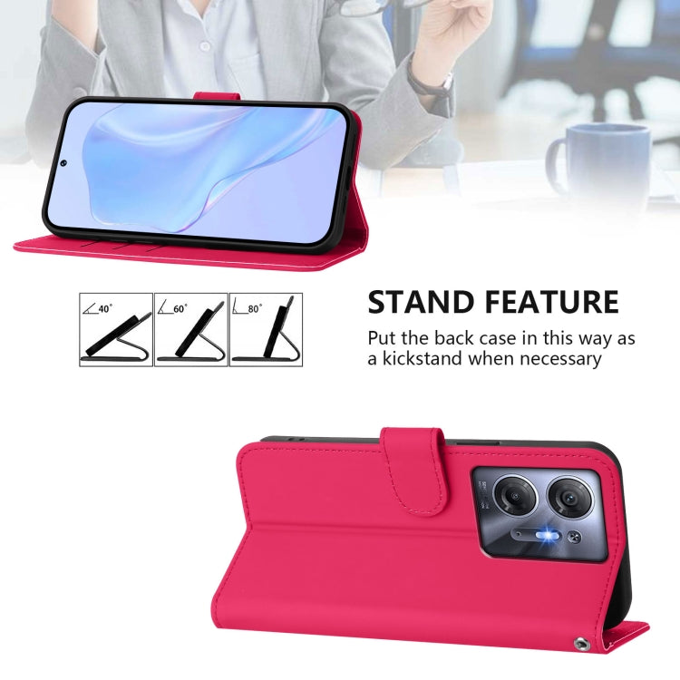 For Infinix Hot 30 5G Skin Feel Solid Color Leather Phone Case with Lanyard