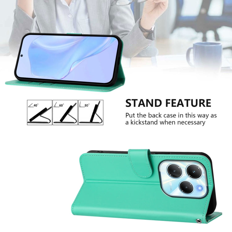 For Infinix Hot 40 4G Skin Feel Solid Color Leather Phone Case with Lanyard