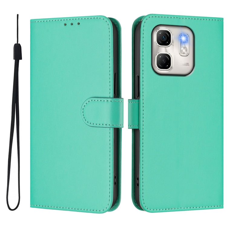 For Infinix Hot 50i 5G / Smart 9 4G Skin Feel Solid Color Leather Phone Case with Lanyard