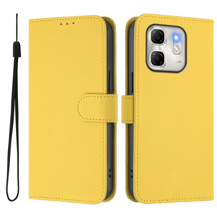 For Infinix Hot 50i 5G / Smart 9 4G Skin Feel Solid Color Leather Phone Case with Lanyard