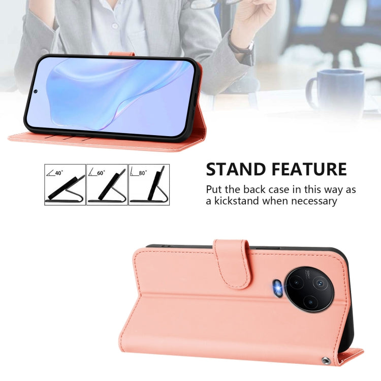For Infinix Note 12 2023 4G Skin Feel Solid Color Leather Phone Case with Lanyard