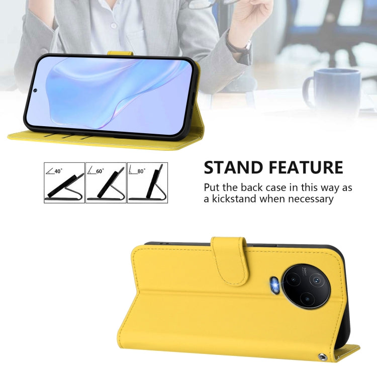 For Infinix Note 12 2023 4G Skin Feel Solid Color Leather Phone Case with Lanyard