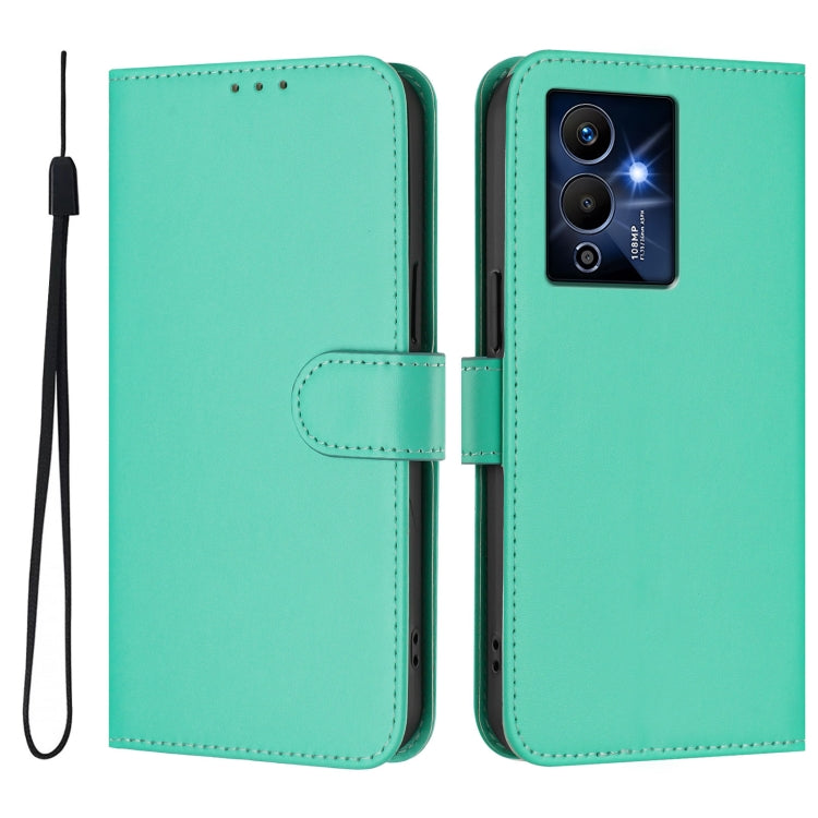 For Infinix Note 12 Pro 5G Skin Feel Solid Color Leather Phone Case with Lanyard