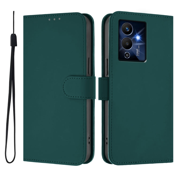 For Infinix Note 12 Pro 5G Skin Feel Solid Color Leather Phone Case with Lanyard