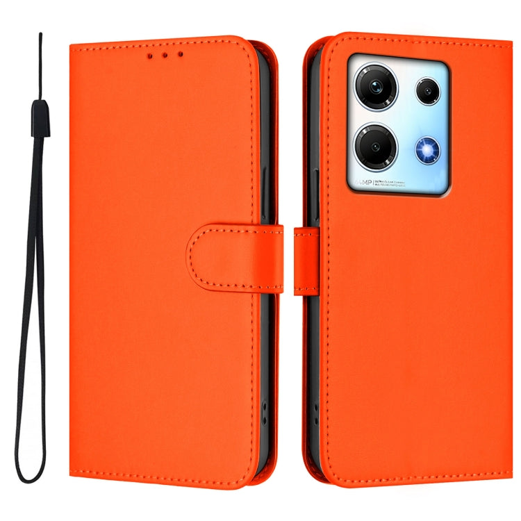 For Infinix Note 30 4G / 5G Skin Feel Solid Color Leather Phone Case with Lanyard