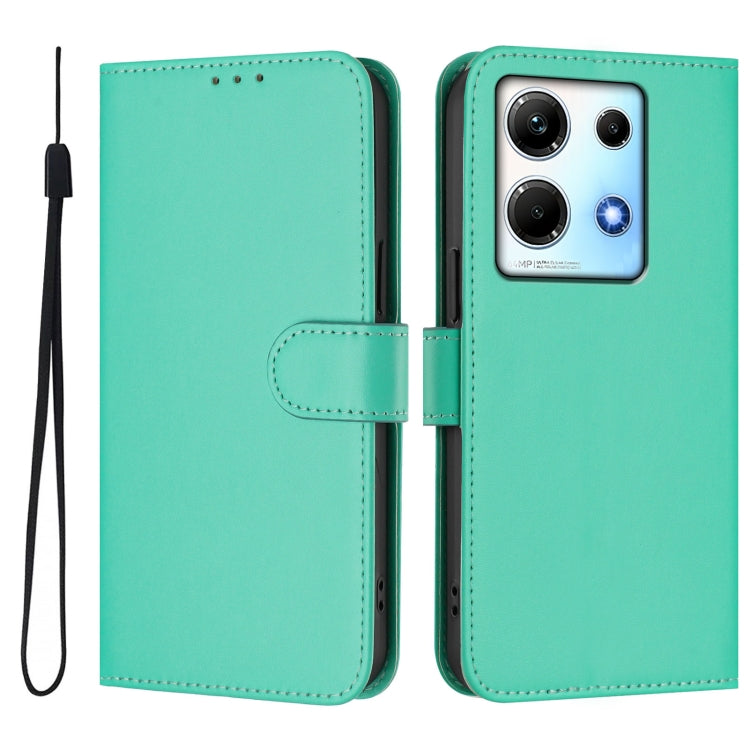 For Infinix Note 30 4G / 5G Skin Feel Solid Color Leather Phone Case with Lanyard
