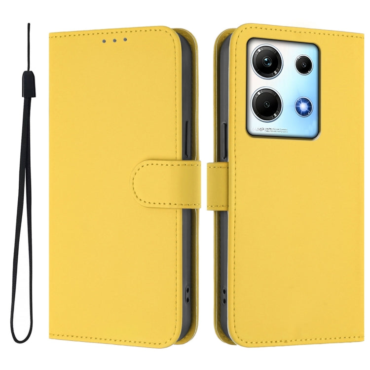 For Infinix Note 30 4G / 5G Skin Feel Solid Color Leather Phone Case with Lanyard