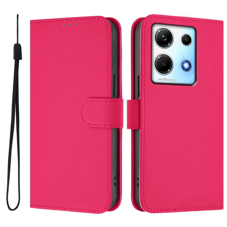 For Infinix Note 30 4G / 5G Skin Feel Solid Color Leather Phone Case with Lanyard