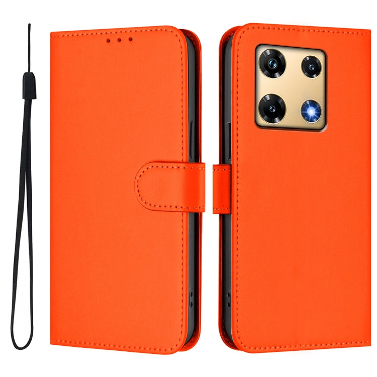 For Infinix Note 30 Pro 4G Skin Feel Solid Color Leather Phone Case with Lanyard