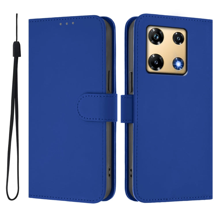 For Infinix Note 30 Pro 4G Skin Feel Solid Color Leather Phone Case with Lanyard