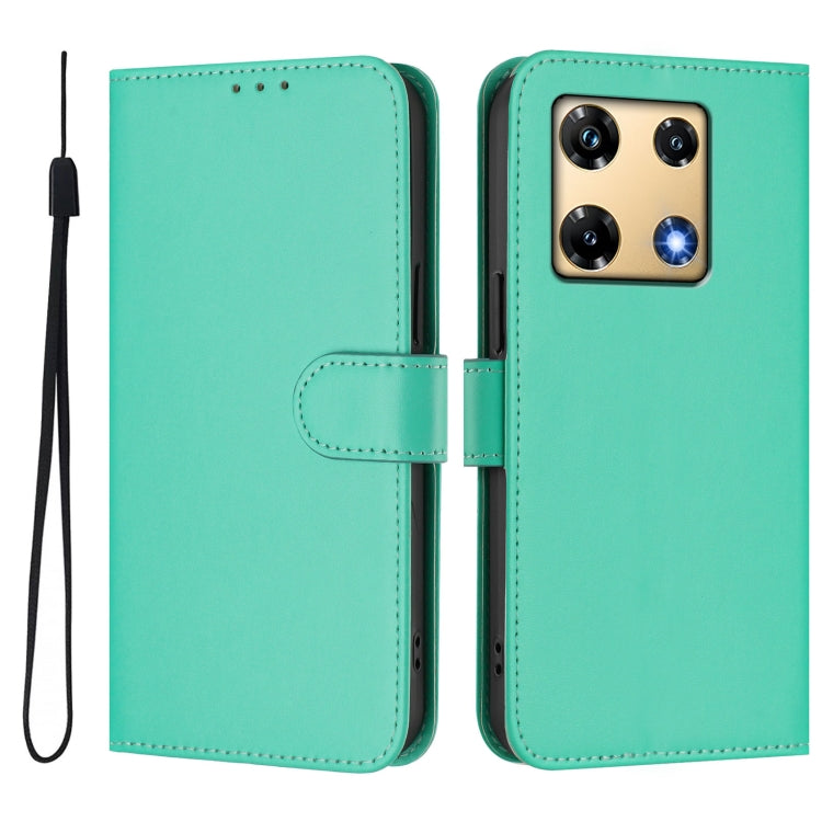 For Infinix Note 30 Pro 4G Skin Feel Solid Color Leather Phone Case with Lanyard